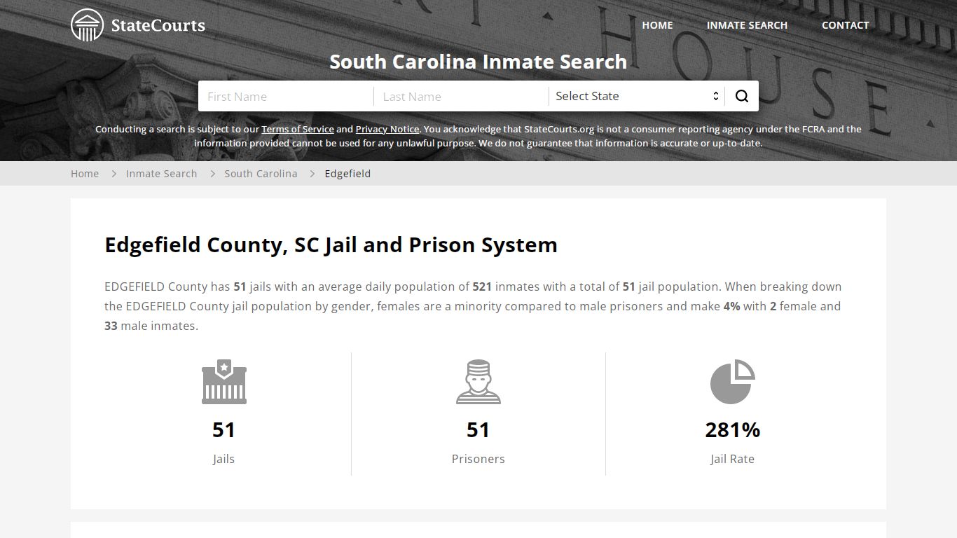 Edgefield County, SC Inmate Search - StateCourts